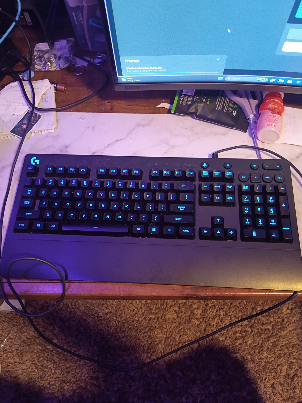 Logitech Black Gaming Keyboard with Blue Backlight